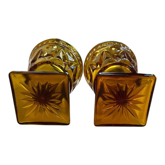 Indiana Glass Park Lane Amber Goblets – Colony Brand – Set of 2 – Vintage Presse - Picture 5 of 5